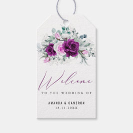 Elegant Rustic Lila  Geometric Bröllop Presentetikett