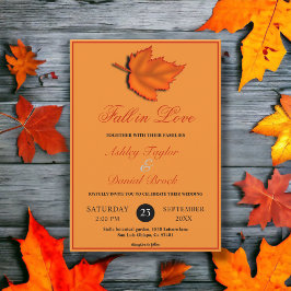 Elegant Rustic Löv Burnt Orange Fall Wedding Inbjudningar