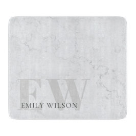 Elegant Rustic Marble Stone Grått Monogram Namn