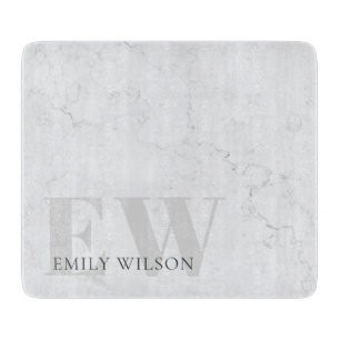 Elegant Rustic Marble Stone Grått Monogram Namn
