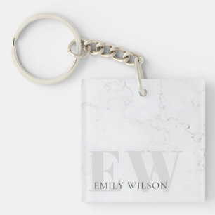 Elegant Rustic marble Stone Ivory Grått Monogram