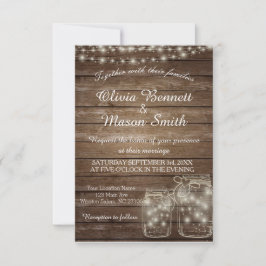 Elegant Rustic Mason Burk Bröllop Card Inbjudningar