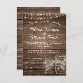 Elegant Rustic Mason Burk Bröllop Card Inbjudningar