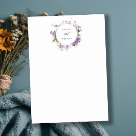 Elegant Rustic Meadow Lilac Blommigt Utandning Brö Anteckningskort
