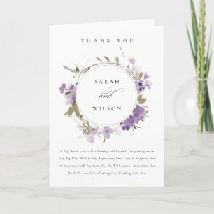 Elegant Rustic Meadow Lilac Blommigt Utandning Brö Tack Kort