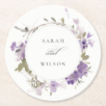 Elegant Rustic Meadow Lilac Blommigt Utandning Brö Underlägg Papper Rund<br><div class="desc">Om du behöver ytterligare anpassningar kan du kontakta mig på yellowfebstudio@gmail.com.</div>