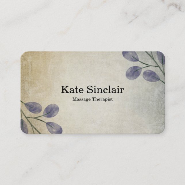 Elegant Rustic minimum Grey Massage Therapist Visitkort (Framsida)