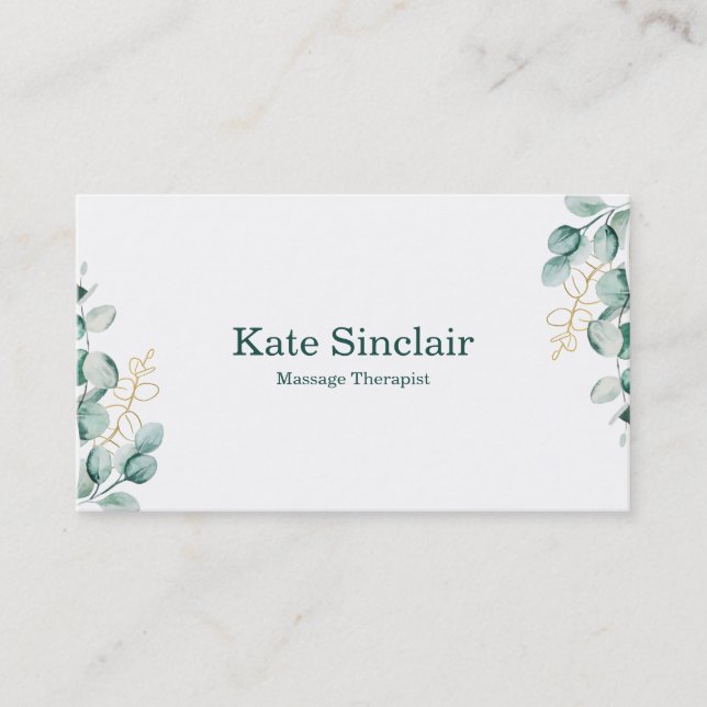 Elegant Rustic minimum Grey Massage Therapist Visitkort (Framsida)