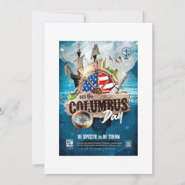 Elegant & Rustic Modern Columbus Day-inbjudan  Inbjudningar