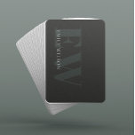 Elegant Rustic Mörk Dusky Grönt Black Monogram Casinokort<br><div class="desc">Om du behöver ytterligare anpassningar kan du kontakta mig på yellowfebstudio@gmail.com.</div>