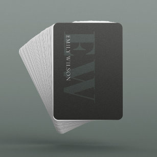 Elegant Rustic Mörk Dusky Grönt Black Monogram Casinokort