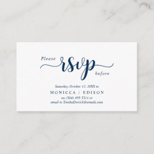 Elegant Rustic Navy Blue, Party OSA, svara Tilläggskort