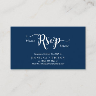 Elegant Rustic Navy Blue, Party OSA, svara Tilläggskort