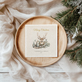 Elegant Rustic Noël Jul Napkins - Modern Pappersservett