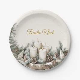 Elegant Rustic Noël jul Papper Plate