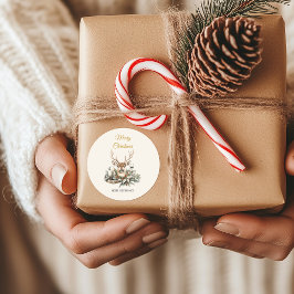 Elegant Rustic Noël Jul Stickers - Gift Wrap Runt Klistermärke