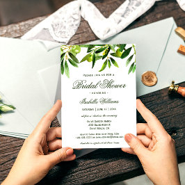 Elegant Rustic Olive Boho Sommar Möhippa Inbjudningar