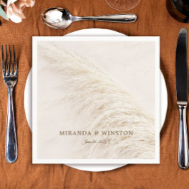 Elegant Rustic Pampas Grass Bröllop Pappersservett