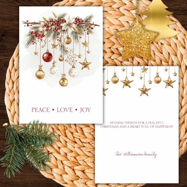 Elegant Rustic Pine Branch with Ornaments Inbjudningar (Skapare uppladdad)