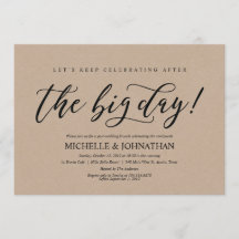 Elegant Rustic Post Bröllop Brunch-inbjudan