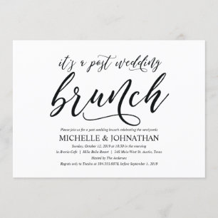Elegant Rustic Post Bröllop Brunch Inbjudningskort