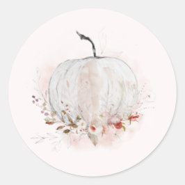 Elegant Rustic Pumpkin Fall Wedding Runt Klistermärke