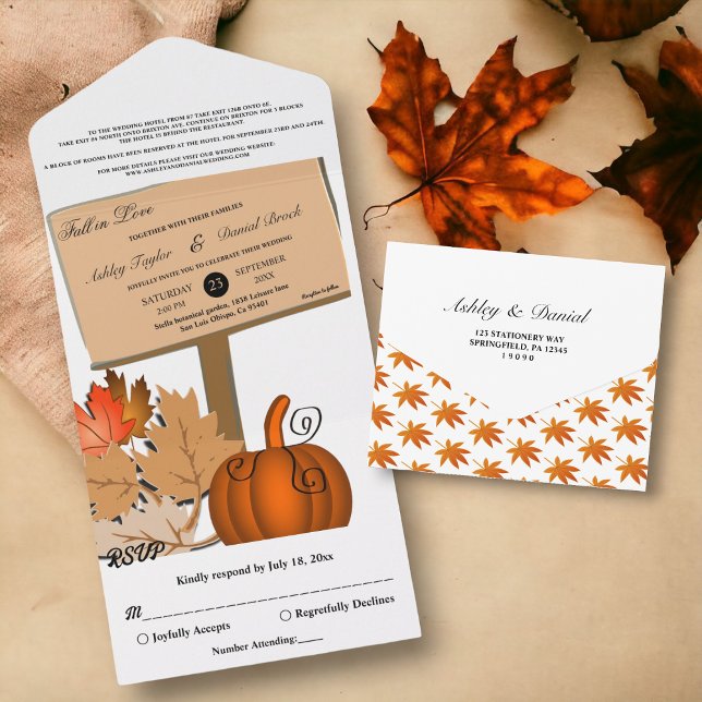 Elegant Rustic Pumpkin Höst löv Fall Wedding (Skapare uppladdad)