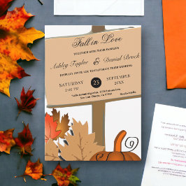 Elegant Rustic Pumpkin Höst löv Fall Wedding Inbjudningar