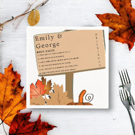Elegant Rustic Pumpkin Höst löv Fall Wedding Pappersservett