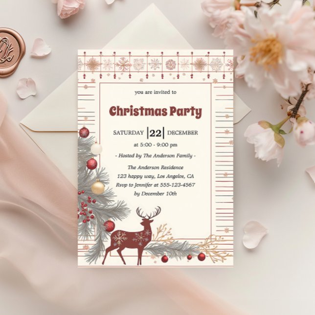 Elegant Rustic Ren Julfest  Inbjudningar (Skapare uppladdad)