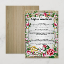 Elegant Rustic Röd ros Bröllop Säkerhetsåtgärder Tilläggskort