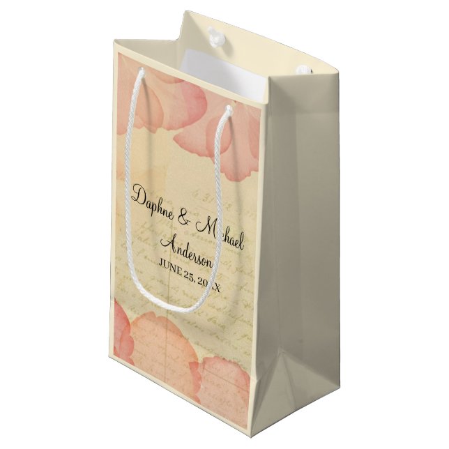 Elegant Rustic Rosa Bröllop Modern Enkel Chic (Framsidan Vinklad)