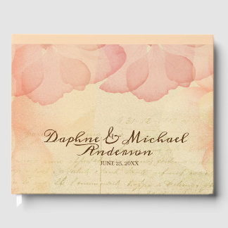 Elegant Rustic Rosa Bröllop Modern Enkel Chic Gästböcker