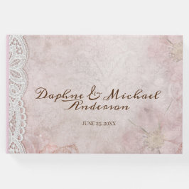 Elegant Rustic Rosa Bröllop Modern Enkel Chic Gästböcker