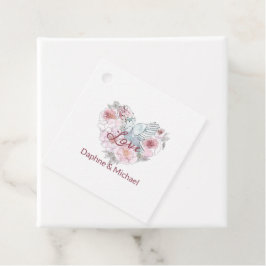Elegant Rustic Rosa Modern Chic Heart-skript Gåvor Etiketter