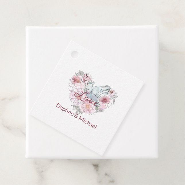 Elegant Rustic Rosa Modern Chic Heart-skript Gåvor Etiketter (På plats)