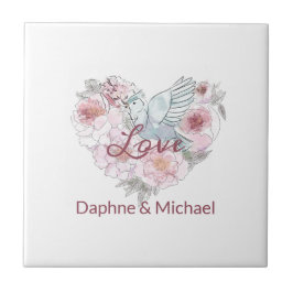 Elegant Rustic Rosa Modern Chic Heart-skript Kakelplatta