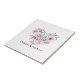 Elegant Rustic Rosa Modern Chic Heart-skript Kakelplatta