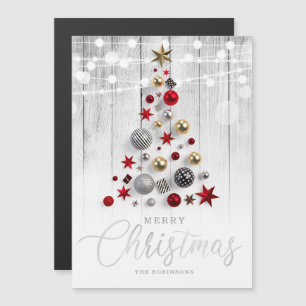 Elegant Rustic Silver Guld Julgran Helgdag
