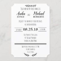 Elegant Rustic Simple Black & White Minimalist