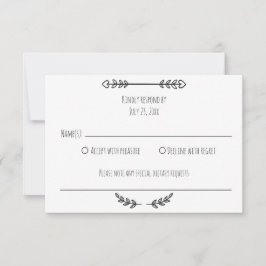 Elegant Rustic Simple Black & White Minimalist OSA Kort