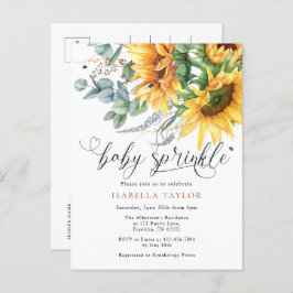 Elegant Rustic Solros Baby Shower Sprinkle Inbjudan Vykort