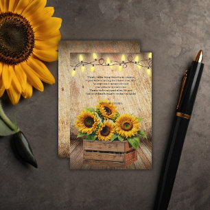 Elegant Rustic Solros Låda Modern Baby Shower Tack Kort