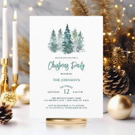 Elegant Rustic Spruce Gräs Träd, jul Party Inbjudningar