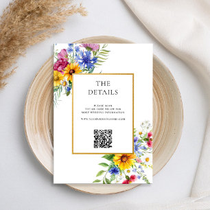 Elegant Rustic Summer Blommigt Bröllop Tilläggskort