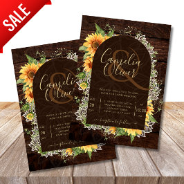 Elegant Rustic Sunblommor och inbjudan till bröllo