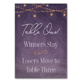 Elegant Rustic Tea Ljus Lila Bunco Bord One Bordsnummer