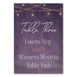 Elegant Rustic Tea Ljus Lila Bunco Bord Three Bordsnummer