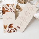 Elegant Rustic Terracotta Blommigt Bröllop Meny<br><div class="desc">Med sin elegant, rustik terracotta färg-palett och delikata blommigtar tillför det här menykortet en aning sofistikering till din matupplevelse. Det här menykortet är utformat med uppmärksamhet på detaljer och förbättrar mottagningens allmänna ambitioner och garanterar en minnesvärd matupplevelse full av smak och charm. Designad att samordna med för inbjudan till Harper-bröllop....</div>