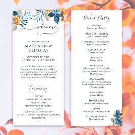 Elegant Rustic Terracotta Eucalyptus Fall Wedding Program